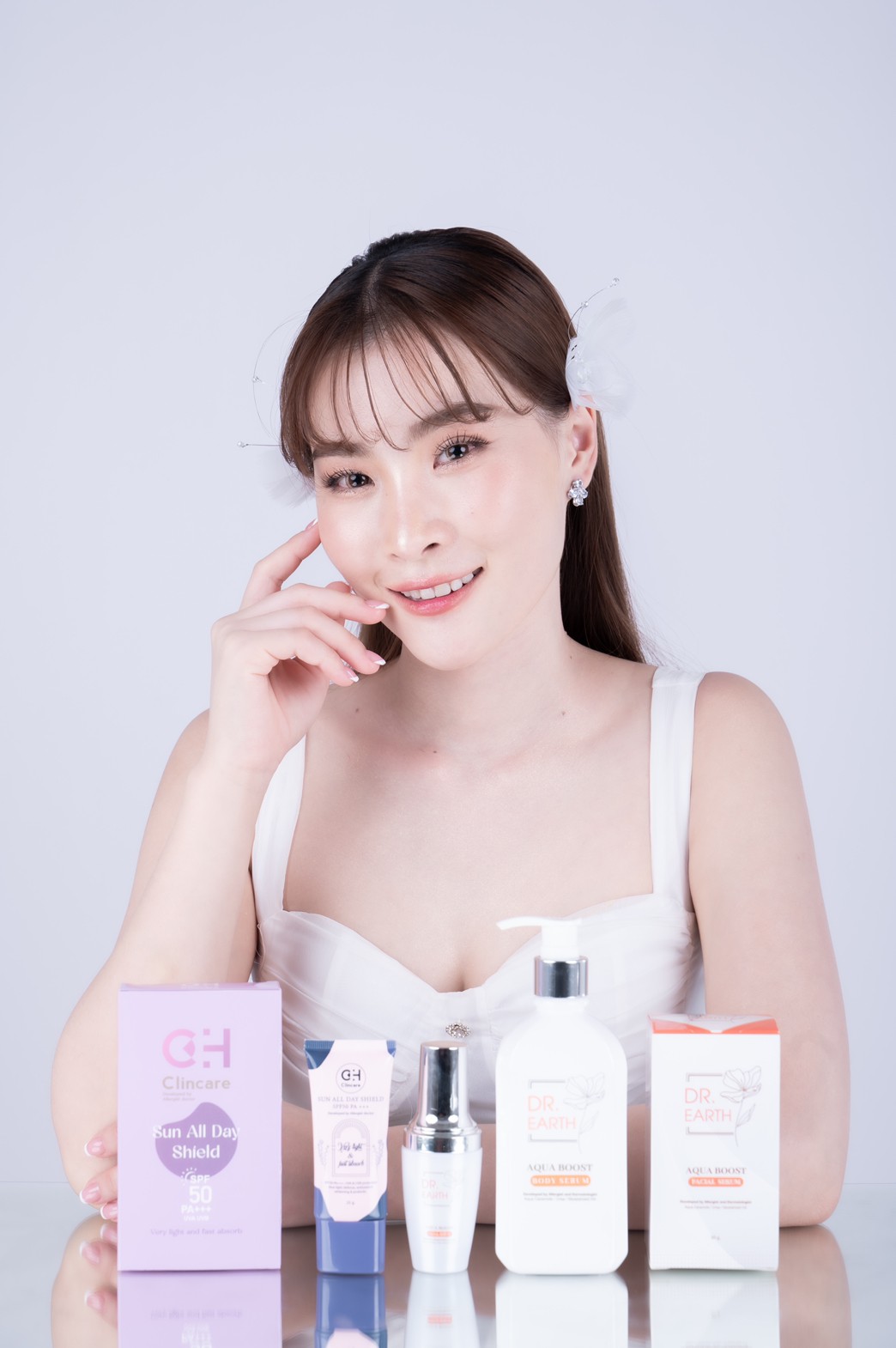 เซ็ต 3 ชิ้น | กันแดด+เซรั่ม+โลชั่น | CH Clincare Sun Screen + Dr.EARTH Aqua Boost Facial Serum + Body Serum - Image 16