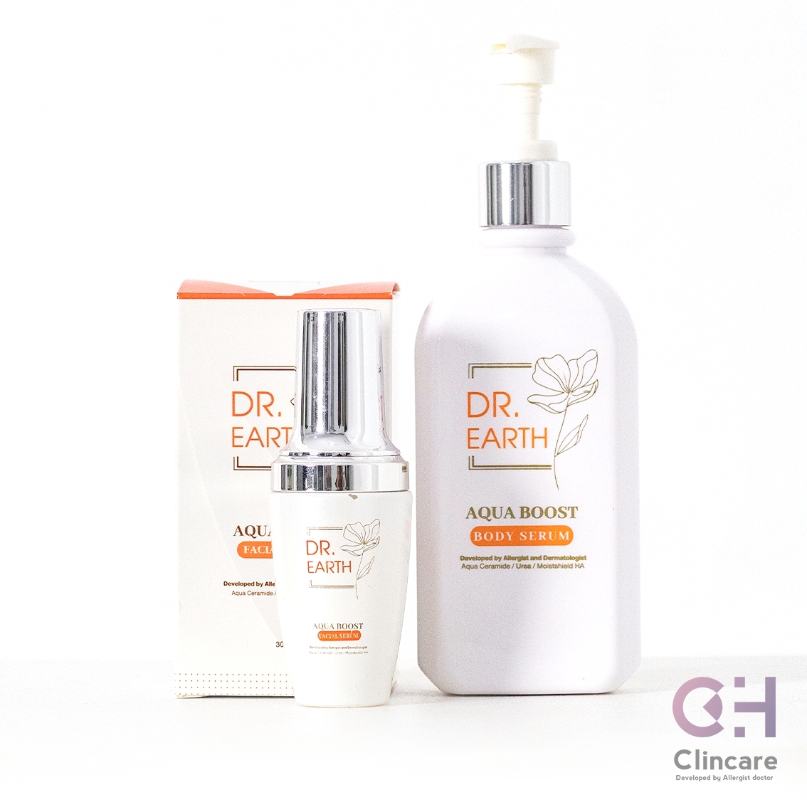 โปรจับคู่ Dr.EARTH Aqua Boost Facial Serum + Body Serum ครีมทาผิว ครีมบำรุงผิวหน้า เพิ่มความชุ่มชื่้น ฟื้นฟูผิวแห้ง